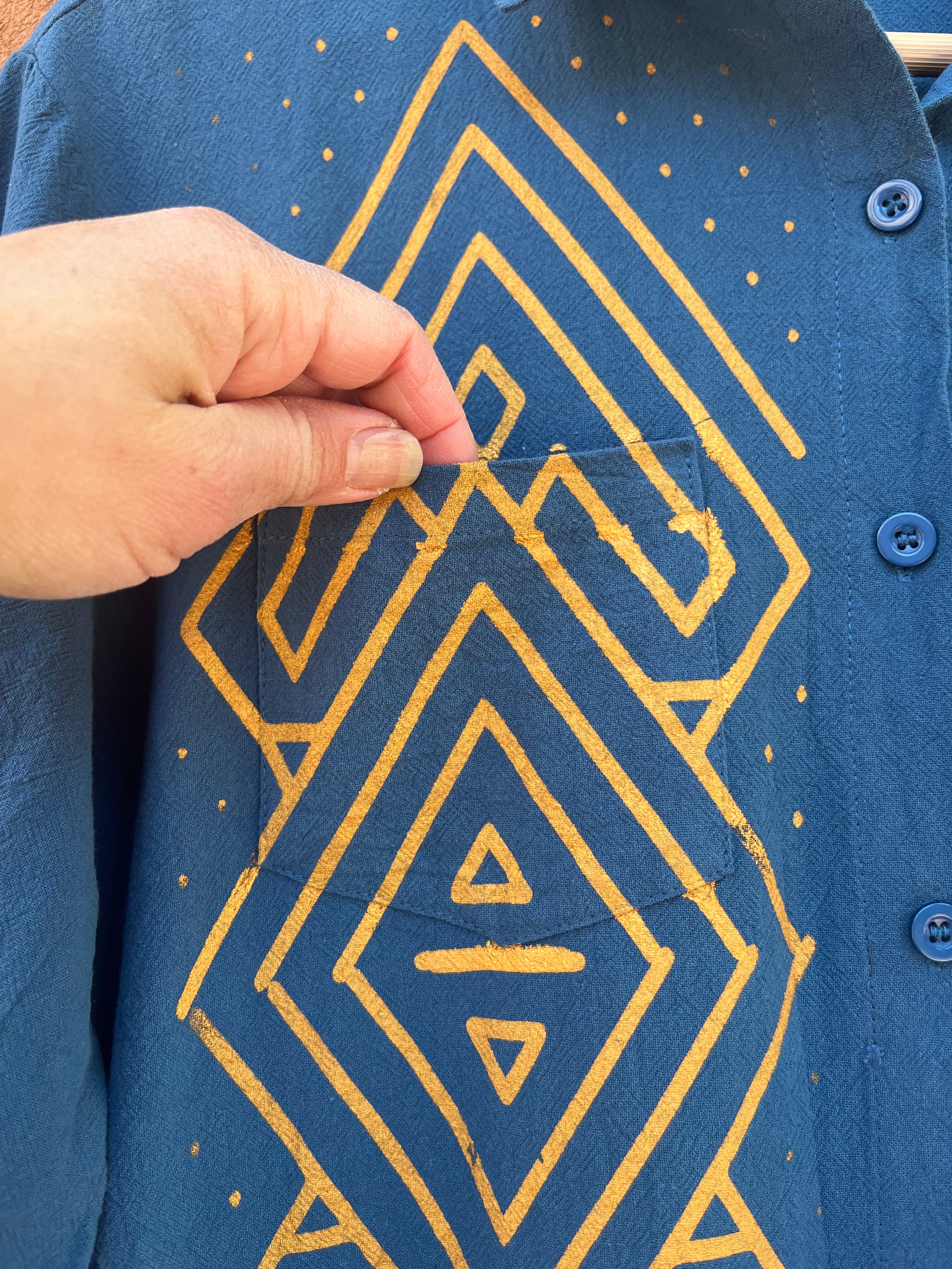 Upcycled Blue Jumpsuit - Large