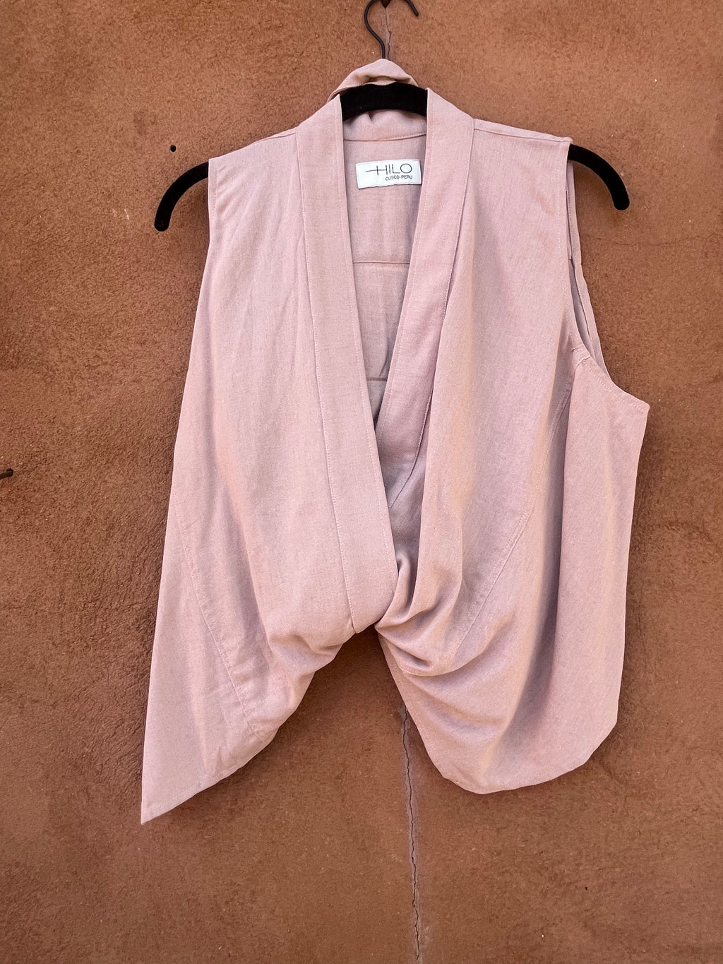Front tie top - Linen - Pink