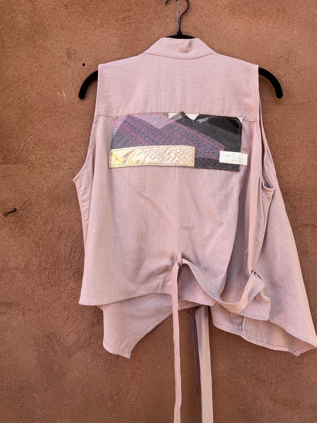 Front tie top - Linen - Pink