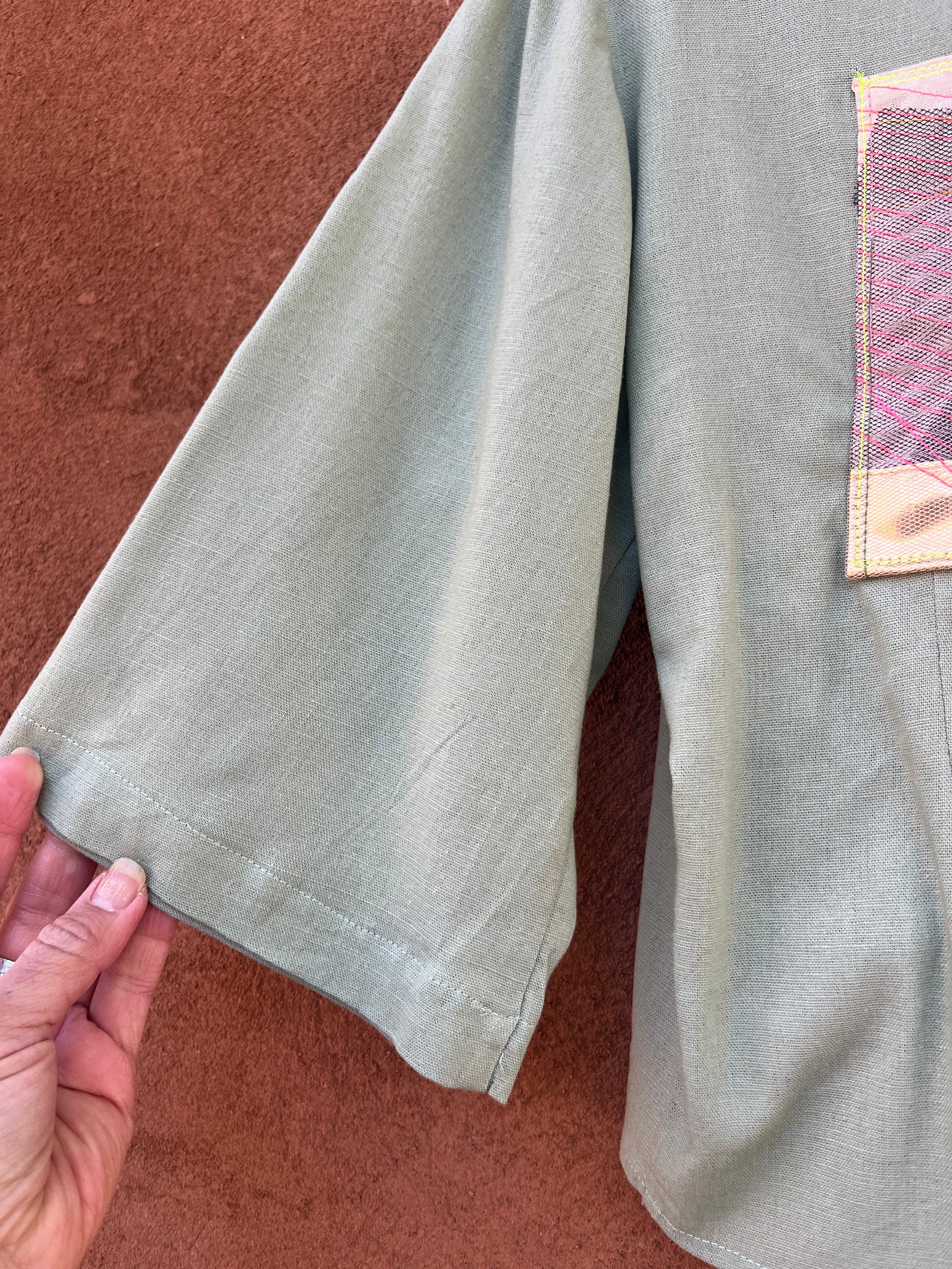Front tie top - Linen -