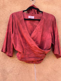 Front tie top - Linen - Red