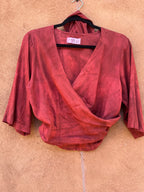Front tie top - Linen - Red