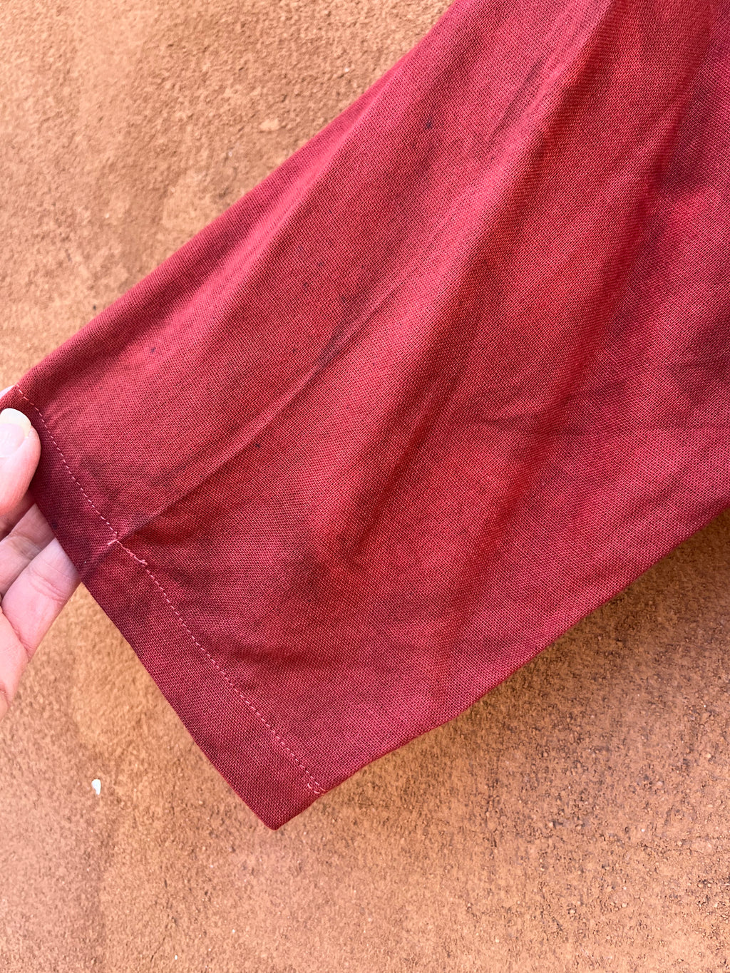 Front tie top - Linen - Red