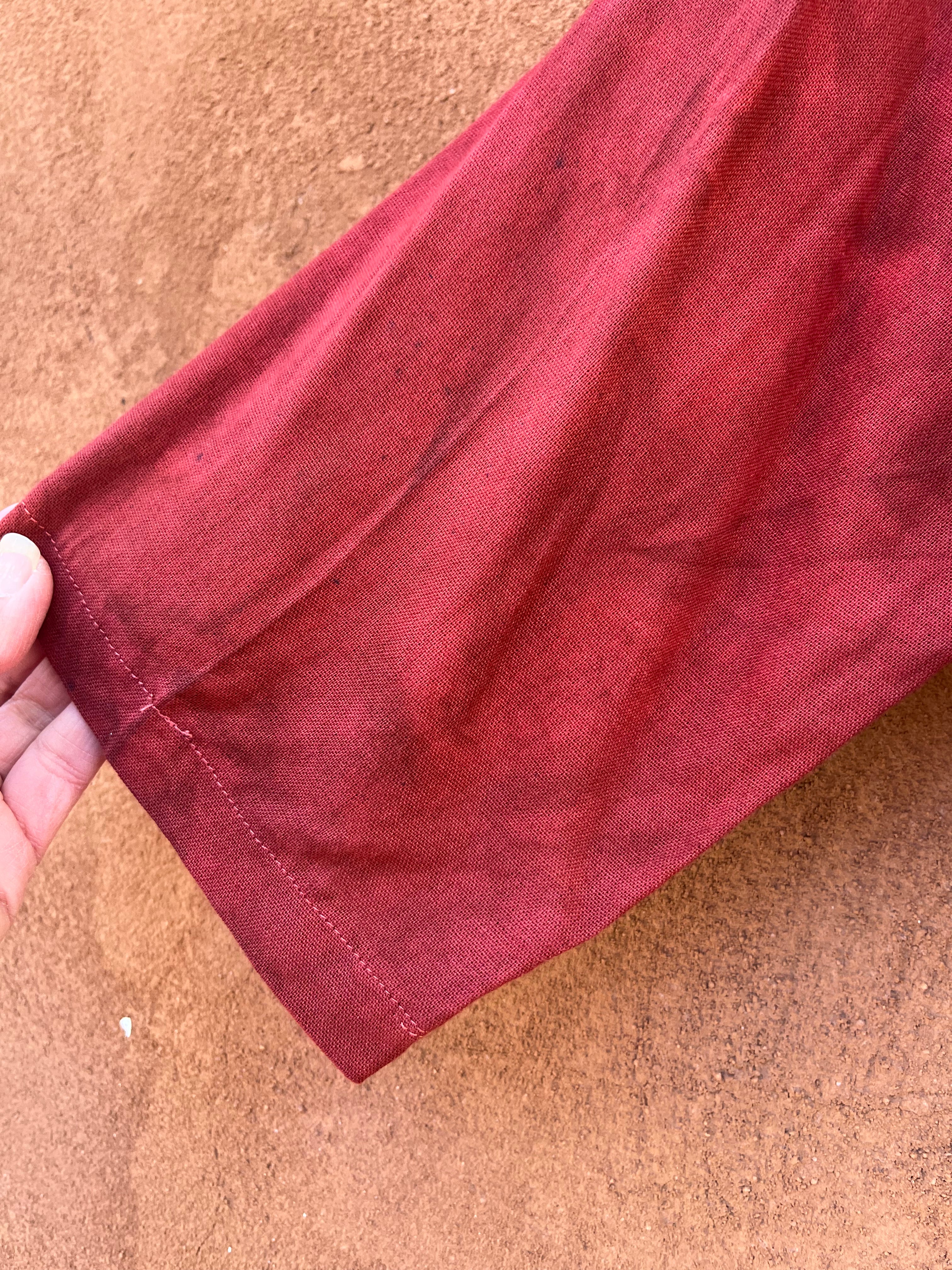Front tie top - Linen - Red