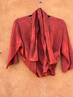 Front tie top - Linen - Red