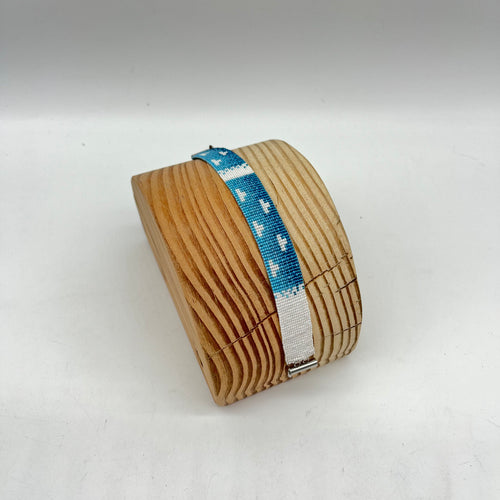 Beaded Bracelet Clouds - Blue and White