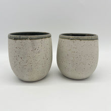 Load image into Gallery viewer, Whiskey Tumbler ~ stone white + dusty green interior

