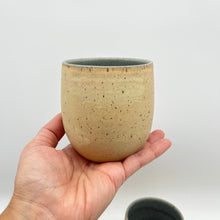 Load image into Gallery viewer, Whiskey Tumbler ~ straw matte + dusty green satin interior
