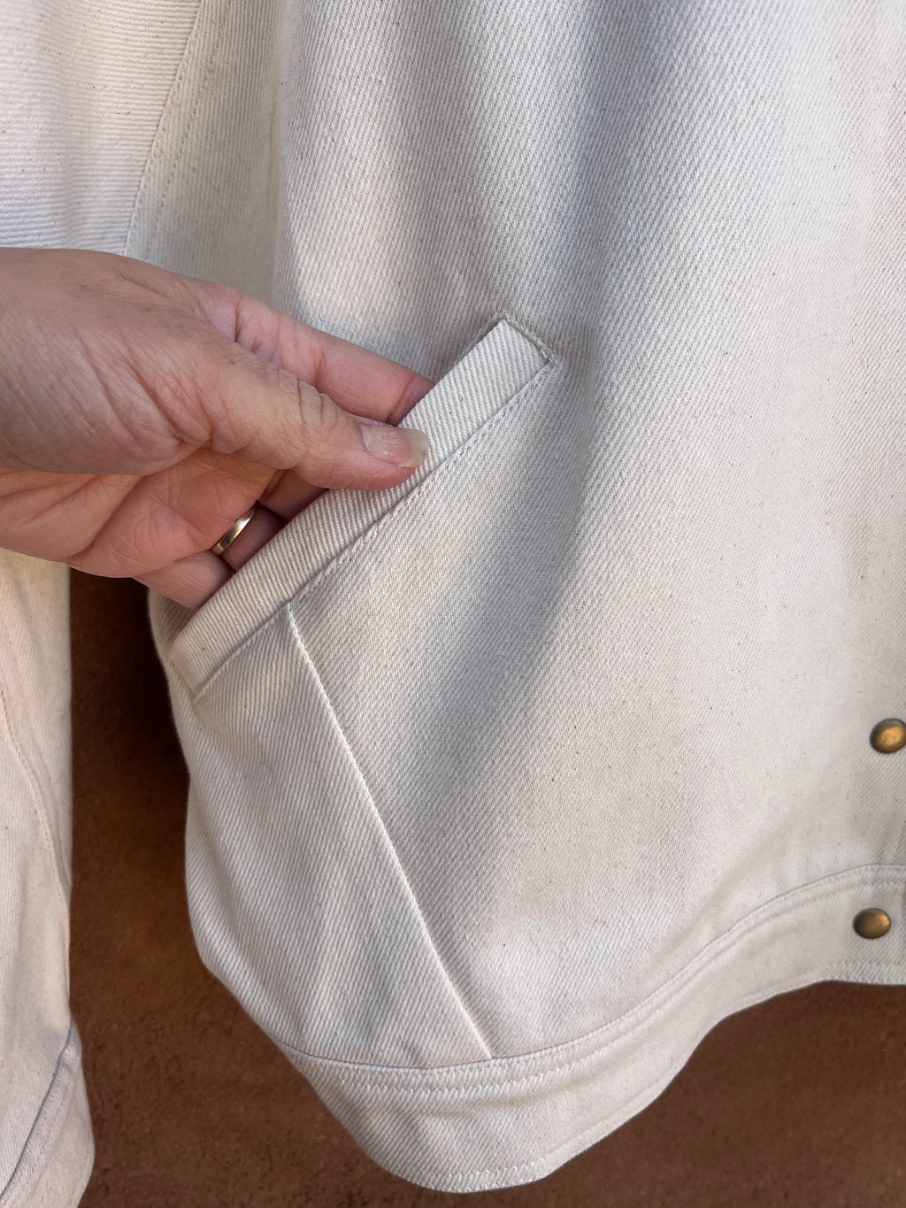 Bomber Cream jean jacket - patchwork