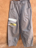 High Waisted Barrel Pants - Grey with patch