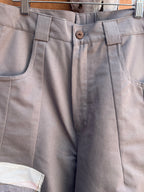 High Waisted Barrel Pants - Grey with patch