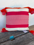 Square pillowcase pink and orange - 18” x 18”