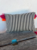 Rectangle pillowcase thin lines black and white - 12” x 18”