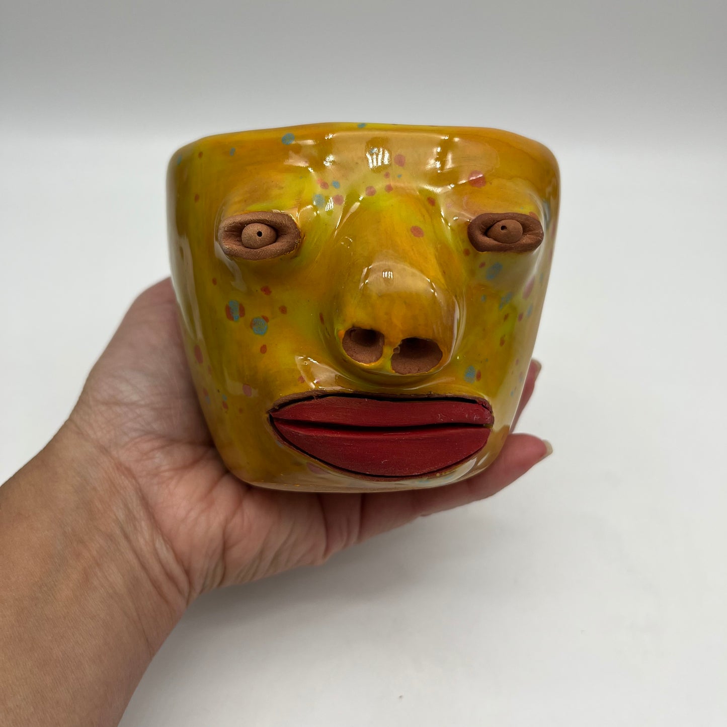 Face Mug ~ red clay