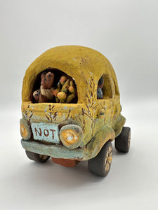 Yellow Car miniature sculpture