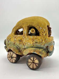 Yellow Car miniature sculpture