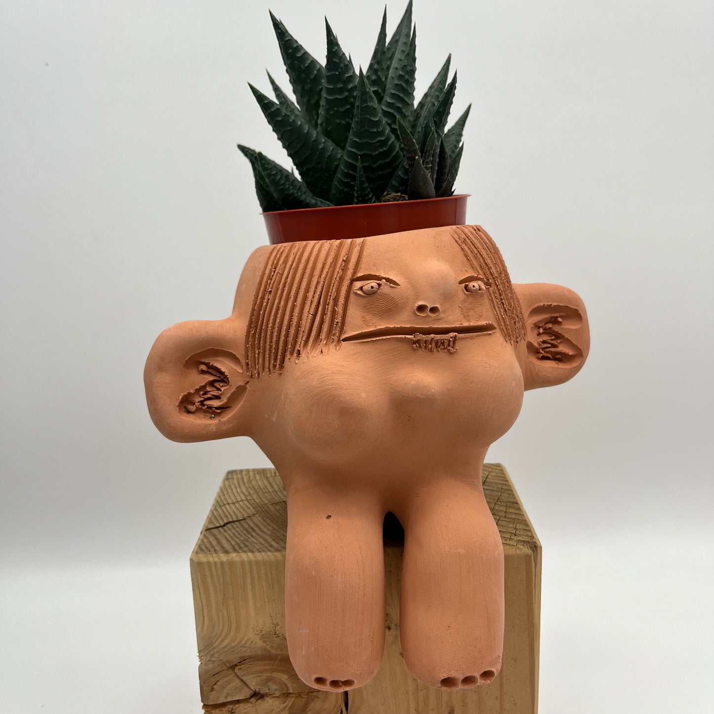 “Tomate” ~ Terracota face planter sitting