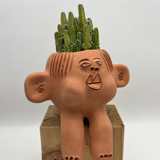 “Tomate” ~ Terracota face planter sitting