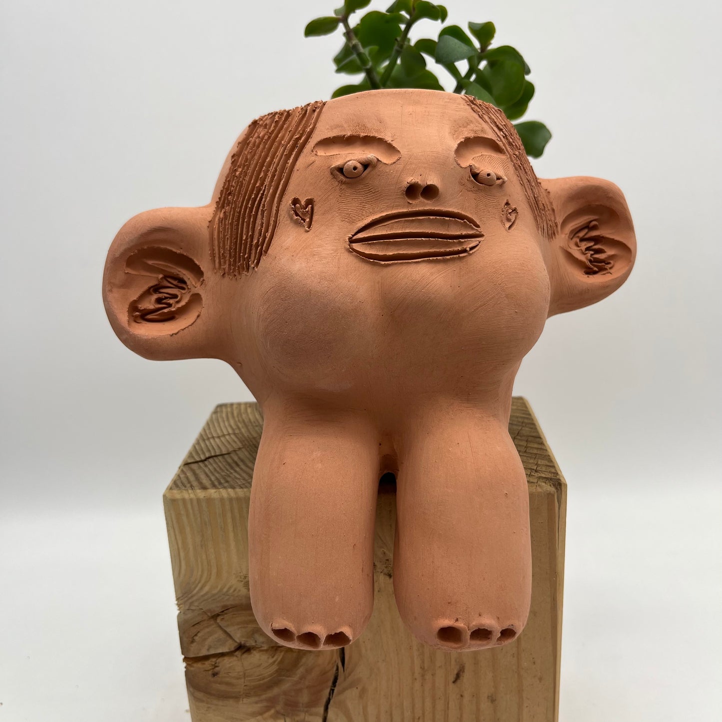 “Tomate” ~ Terracota face planter sitting