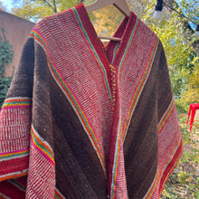 Load image into Gallery viewer, Poncho -  Cropped ~ multicolored ~ Handwoven - Yellow Stitch
