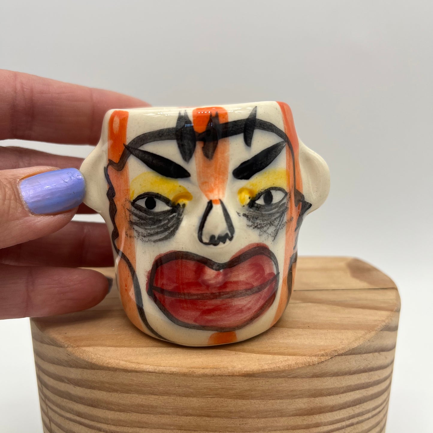 Face Mezcal Cups ~ porcelain