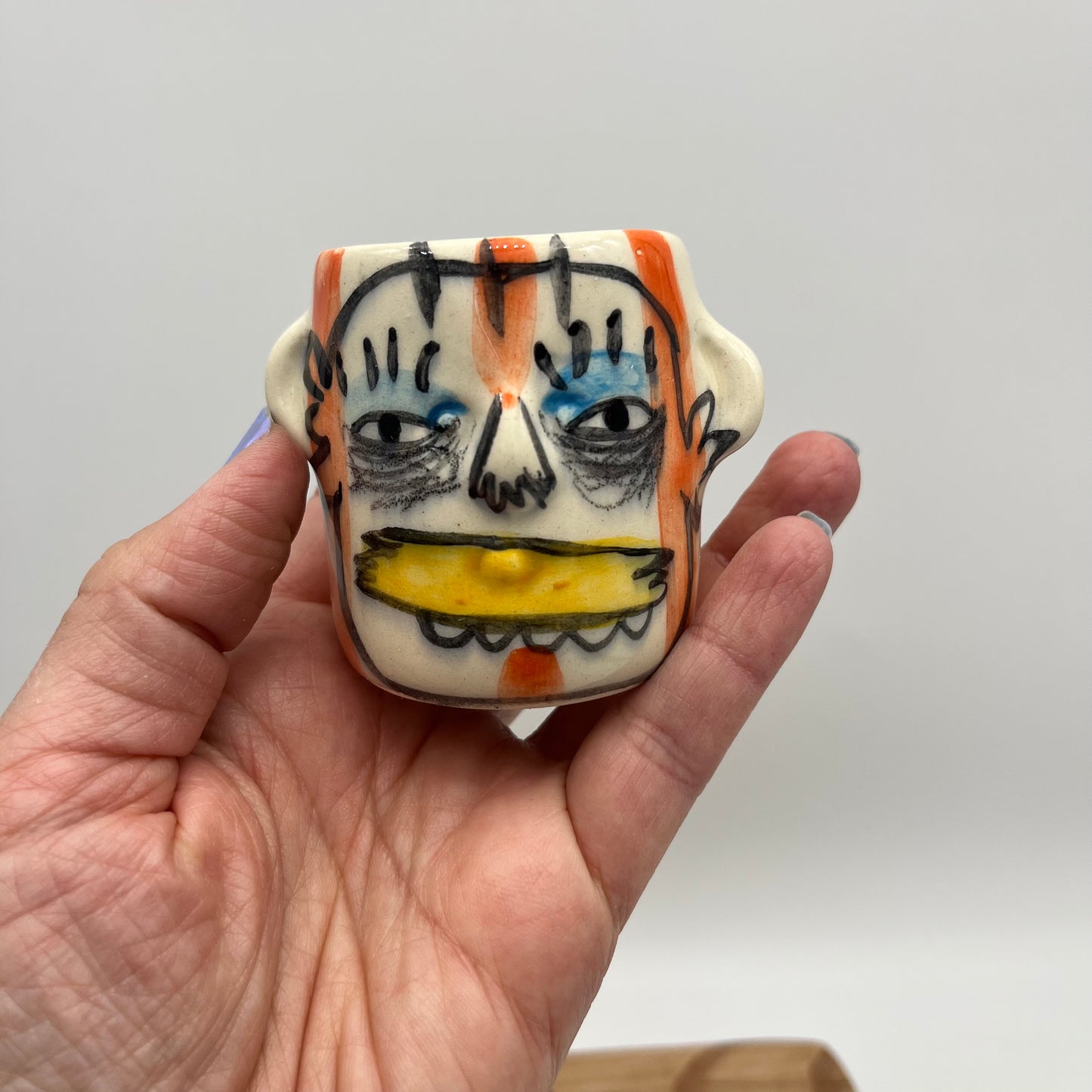 Face Mezcal Cups ~ porcelain