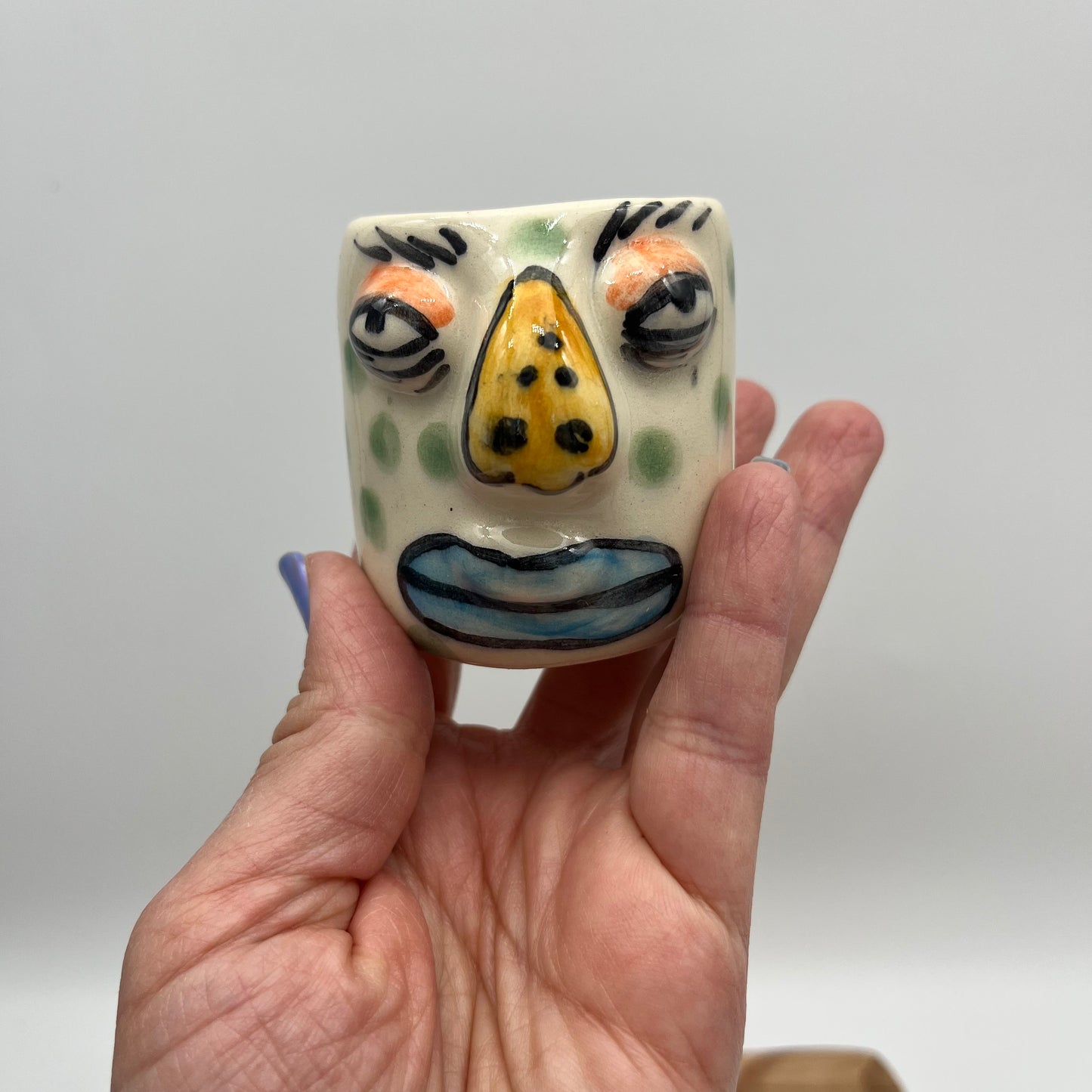 Face Mezcal Cups ~ porcelain