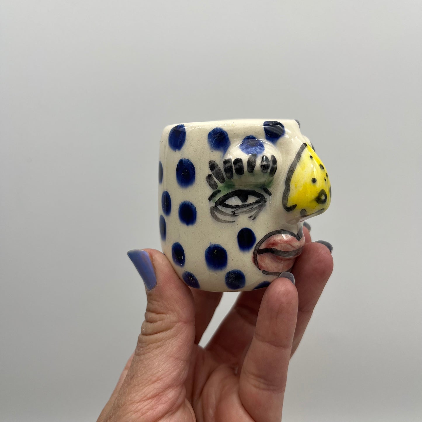 Face Mezcal Cups ~ porcelain