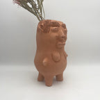Patas cortas ~ Terracota face planter with legs ~ large