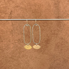 Load image into Gallery viewer, Geometric shape earrings ~ Sterling silver and brass

