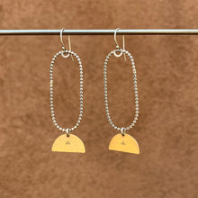 Load image into Gallery viewer, Geometric shape earrings ~ Sterling silver and brass
