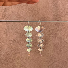 Load image into Gallery viewer, Connected dangle earrings - Sterling Silver ~ Peach Tourmaline
