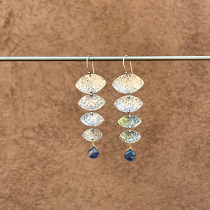 Connected dangle earrings - Sterling Silver ~ Kyanite