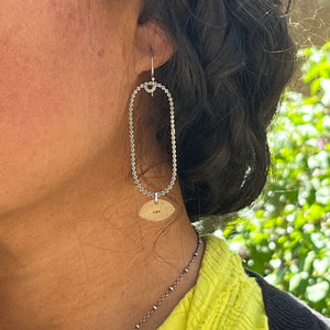 Geometric shape earrings ~ Sterling silver and brass