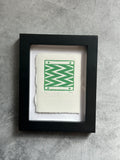 Rectangle Green Geometric  - Relief Printing Collection