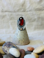 Hessonite Garnet & Sterling Silver Ring - size 6