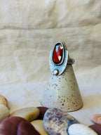 Hessonite Garnet & Sterling Silver Ring - size 6