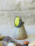 Yellow Chalcedony & Sterling Silver Ring - Size 8.75