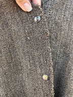 Alpaca - Upcycled poncho Jacket with fringe - snap front