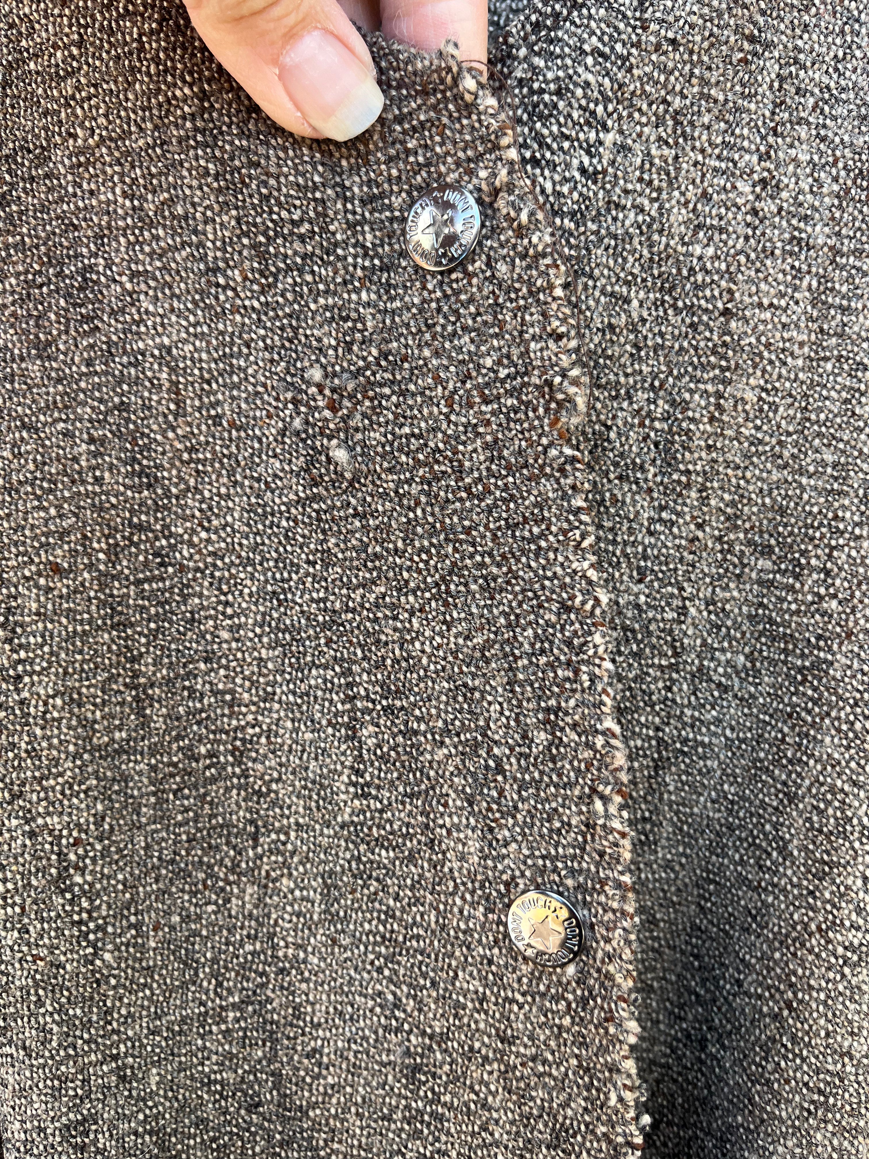 Alpaca - Upcycled poncho Jacket with fringe - snap front