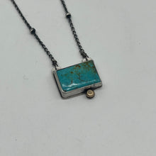 Load image into Gallery viewer, Kingman Turquoise - Sterling silver &amp; bronze
