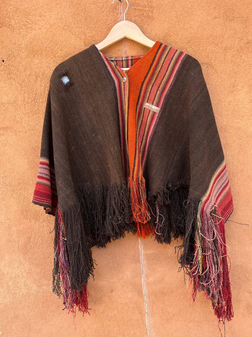 Alpaca - Upcycled  Poncho Jacket - Snap buttons