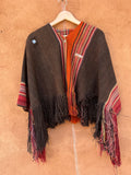Alpaca - Upcycled  Poncho Jacket - Snap buttons