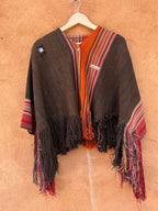 Alpaca - Upcycled  Poncho Jacket - Snap buttons