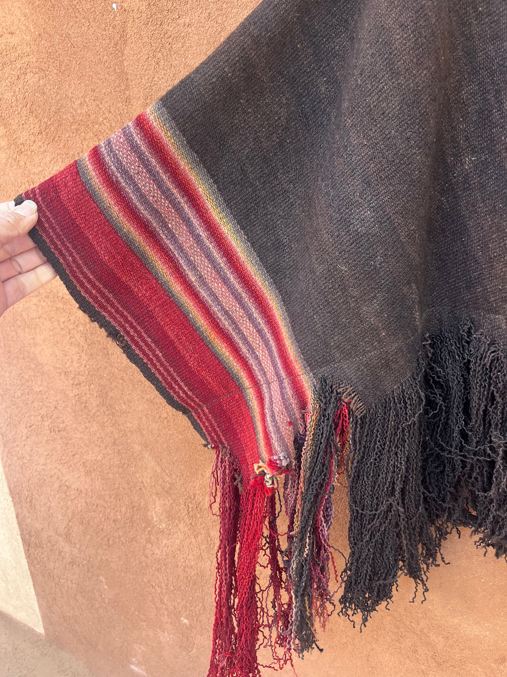 Alpaca - Upcycled  Poncho Jacket - Snap buttons