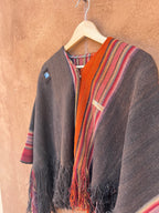 Alpaca - Upcycled  Poncho Jacket - Snap buttons
