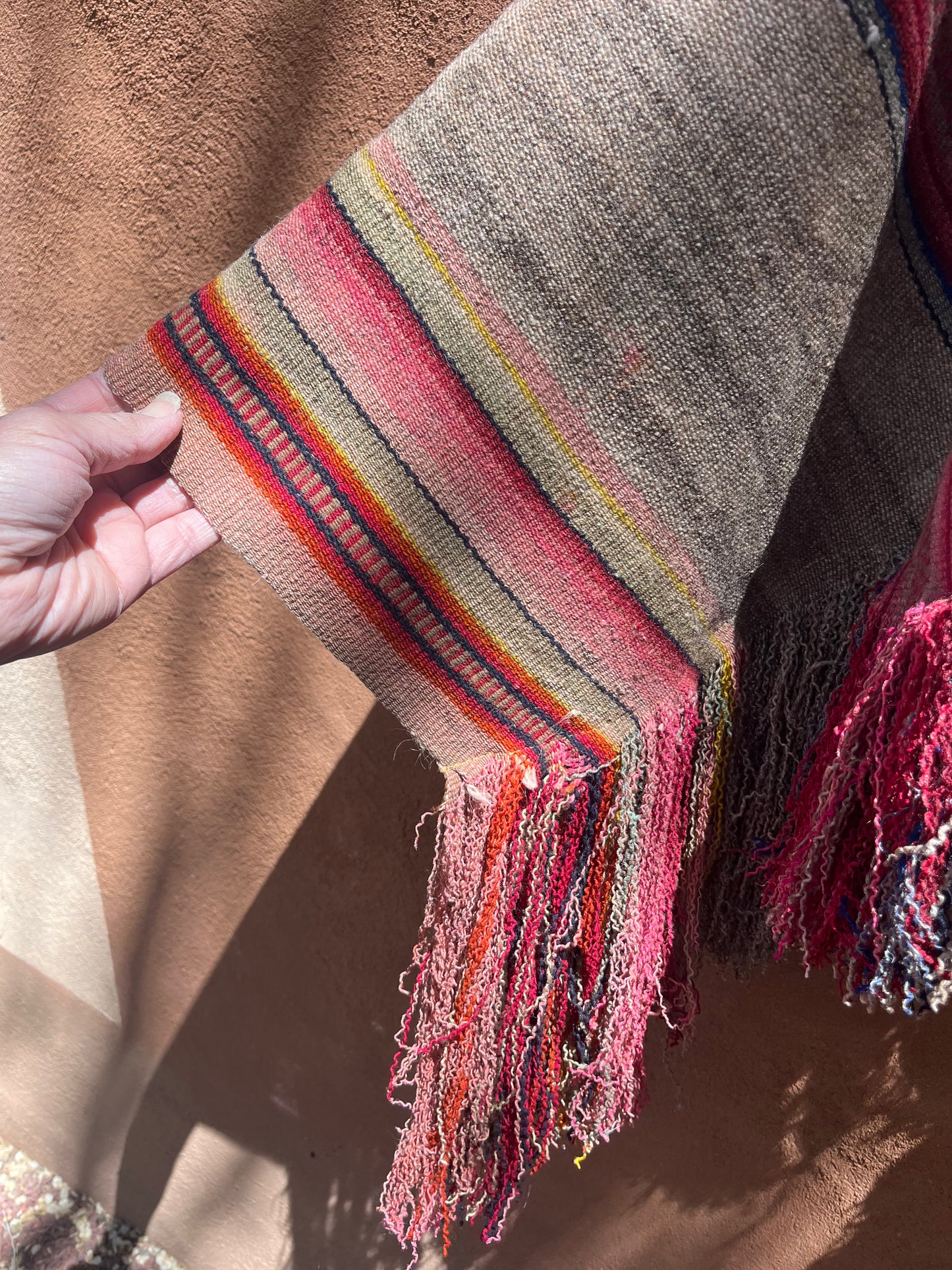 Alpaca - Upcycled  Fringe Poncho jacket