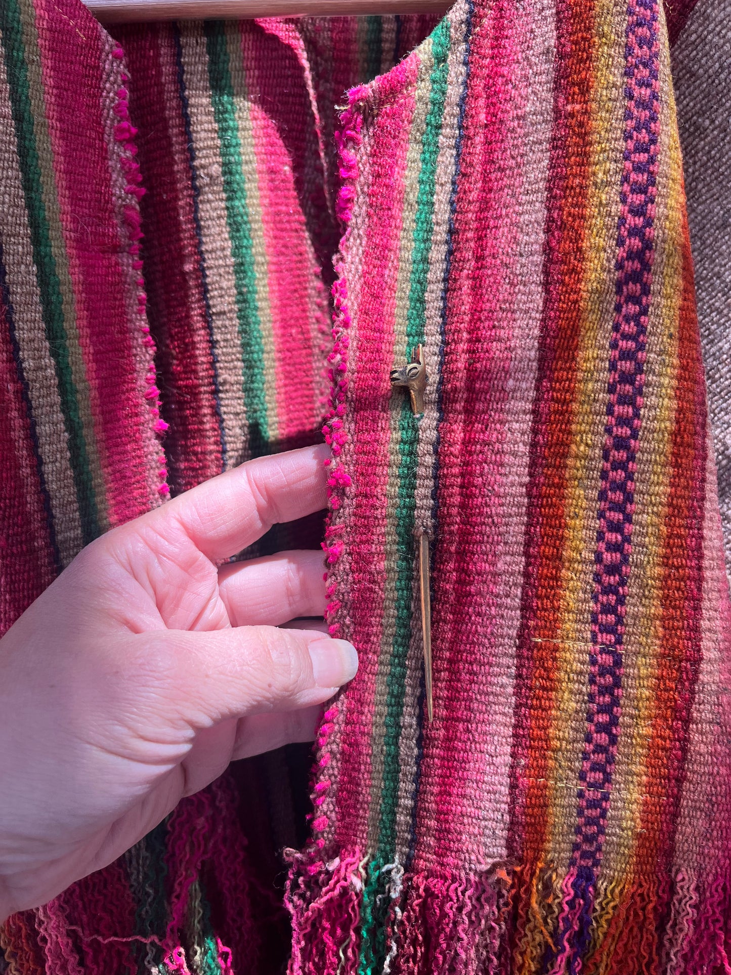 Alpaca - Upcycled  Fringe Poncho jacket