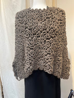 Poncho 100% Baby Alpaca - Grey