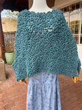Poncho 100% Baby Alpaca - Teal